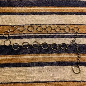 Vintage Womens Belt Metal‎ Adjustable Circle Chain Geometric 90s Y2K Boho Hippie